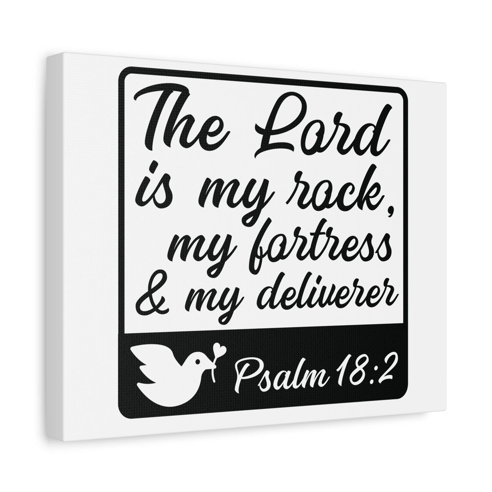 Scripture Canvas The Lord Is Psalm 18:2 Christian Wall Art Bible Verse Print